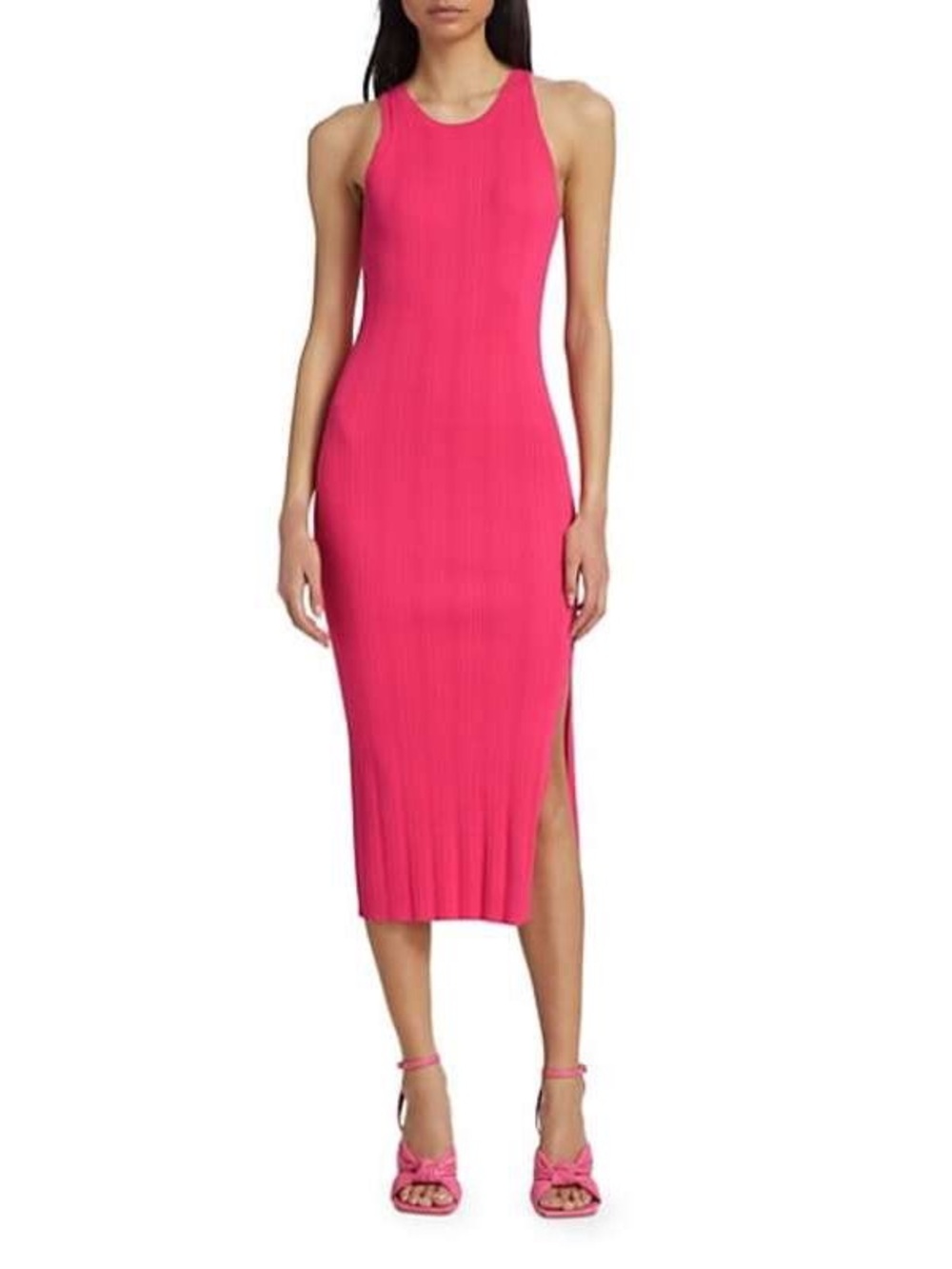 FRAME Mixed Rib Cutout Tank Dress Flamingo Sz S NWT Style FRAME32306 $398 MSRP